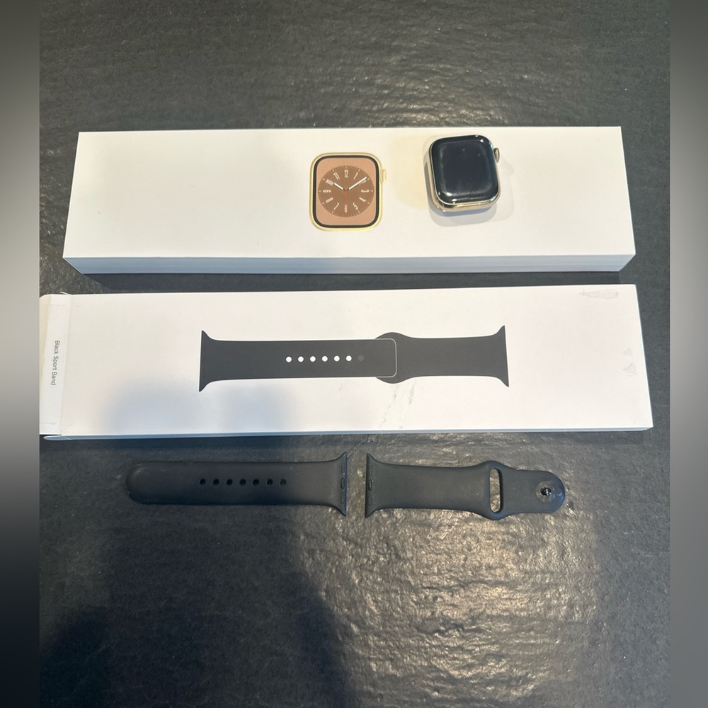 Stainless Steel Apple Watch Series 8 (GPS + Cellular) 41mm case with band